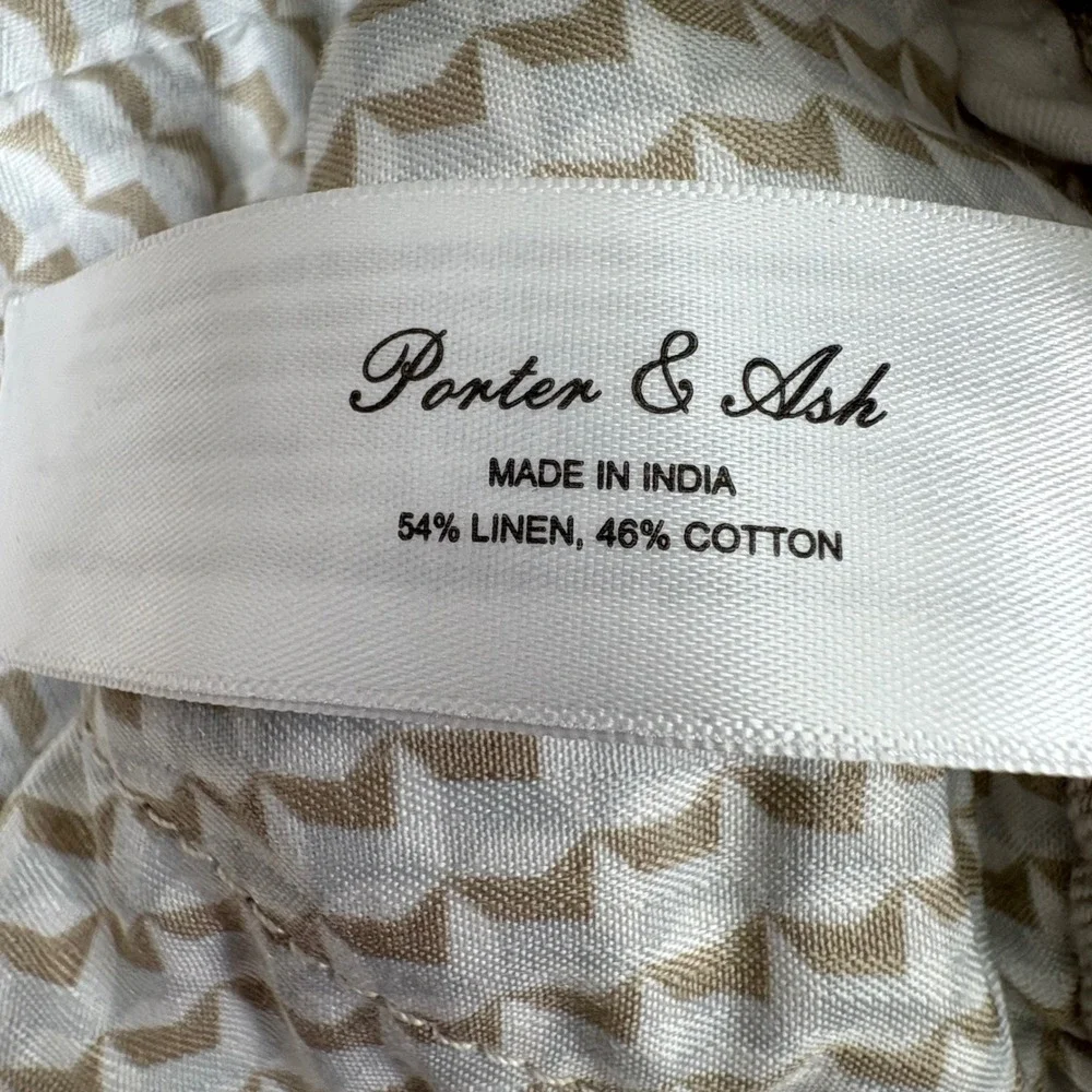 Porter & Ash Cargo Pants Mens 32x27 Beige Linen Blend Slim Fit Utility Granola